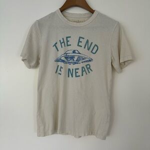 imogene + willie Cream Tee with Blue Print